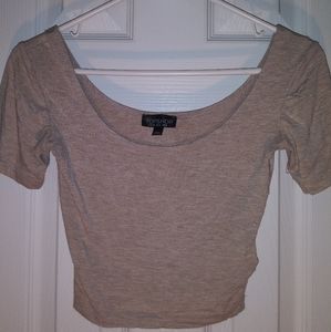 Tan crop top(off shoulder optional)